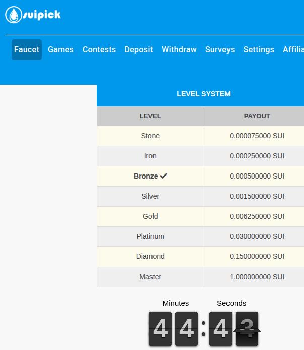 suipick sui faucet screenshot